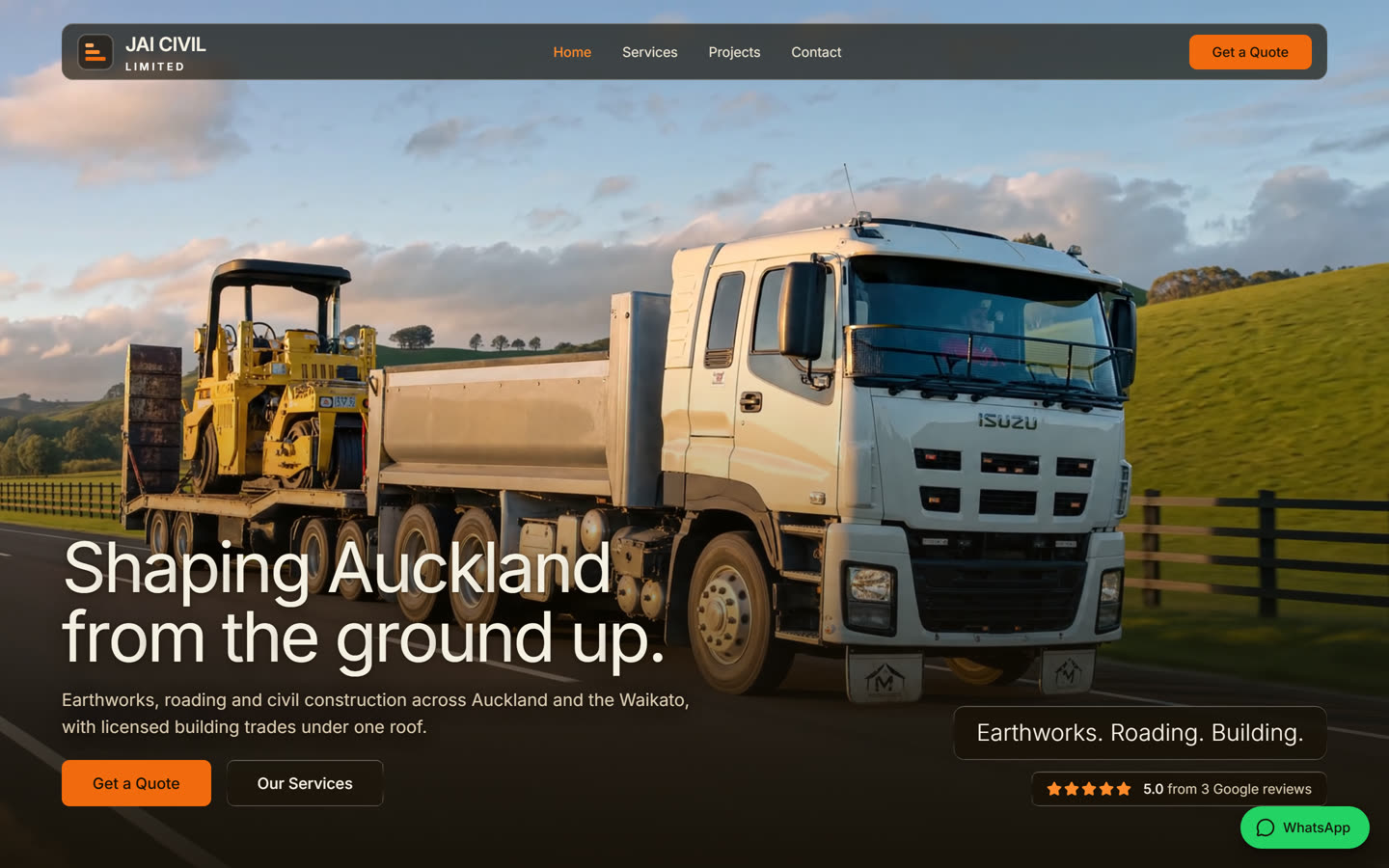 The Jai Civil website homepage