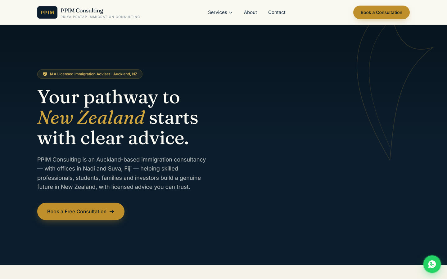 The PPIM Consulting website homepage